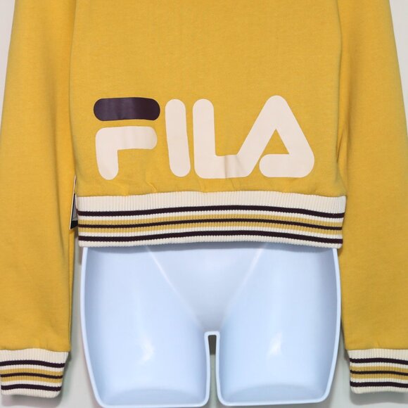 FILA - Yellow Bailey Hoodie Cropped Hooded Sweatshirt - Women's Small NEW NWT 🔥 - Picture 6 of 9